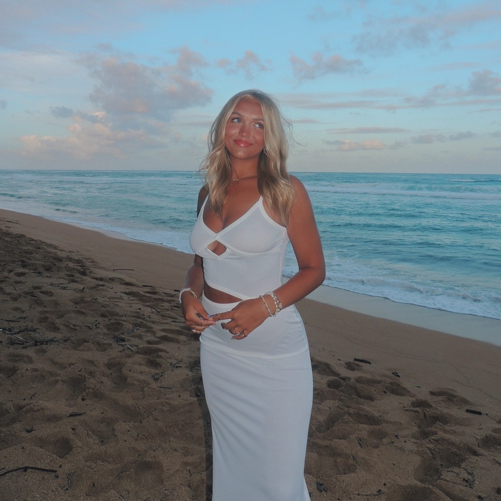 White Cut-Out Maxi Dress